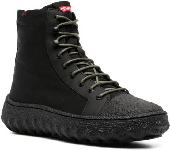 Camper Ground leather ankle boots Black