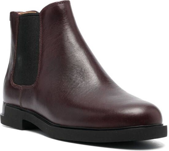 Camper Iman round-toe leather boots Red