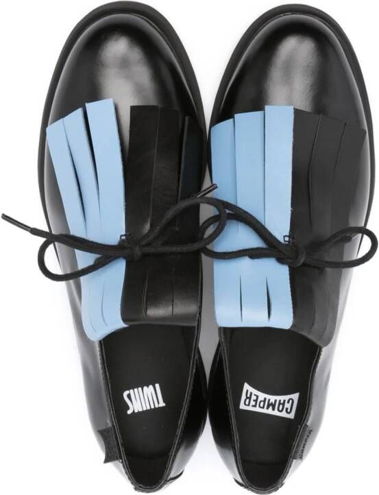 Camper Iman Twins 30mm fringed Oxford shoes Black