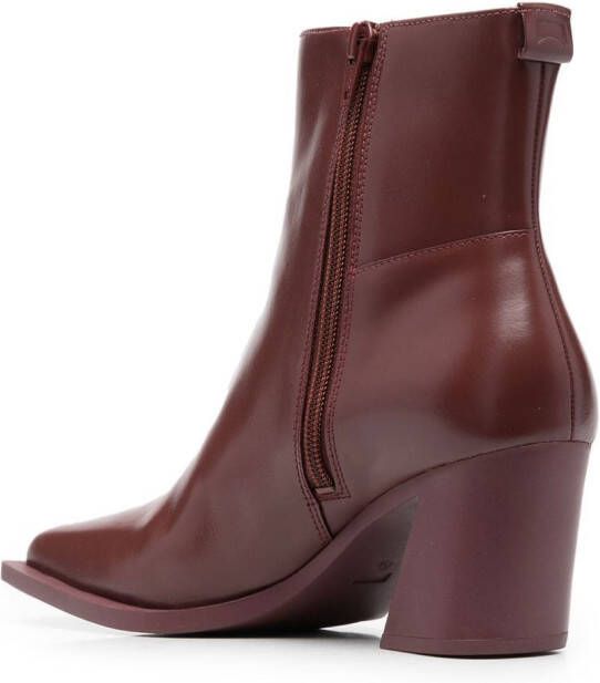 Camper Karole square-toe ankle boots Red
