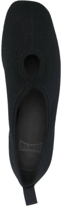 Camper keyhole-detail square-toe knitted slippers Black