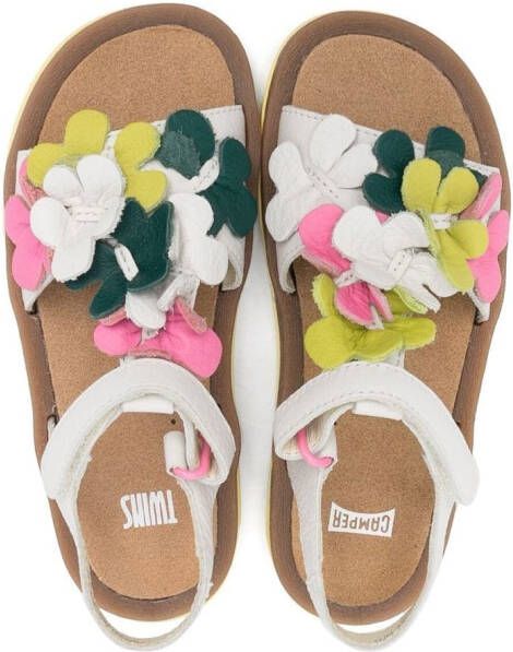 Camper Kids Bicho floral-applique detail sandals White