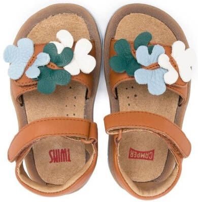 Camper Kids Bicho floral-applique sandals Brown