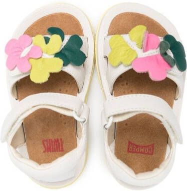 Camper Kids Bicho floral-appliqué sandals White