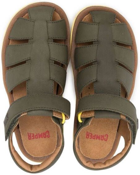 Camper Kids Bicho touch-strap leather sandals Green