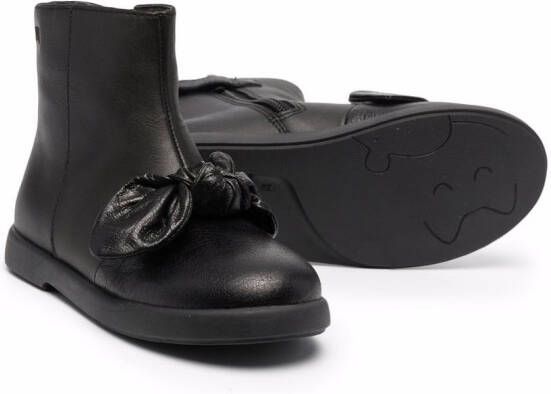 Camper Kids bow-detail ankle leather boots Black