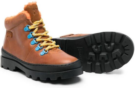 Camper Kids Brutus leather lace-up boots Brown