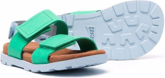 Camper Kids Brutus touch-strap leather sandals Green
