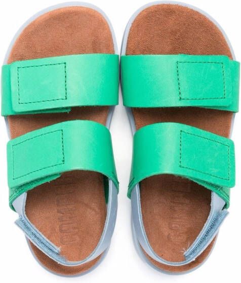 Camper Kids Brutus touch-strap leather sandals Green