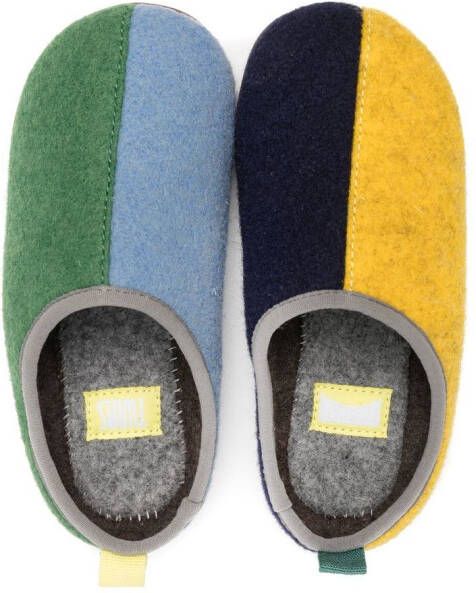 Camper Kids colour-block panel design slippers Green
