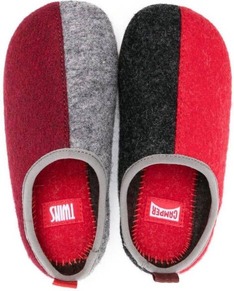 Camper Kids colour-block wool slippers Grey