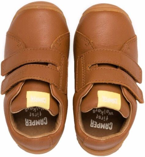 Camper Kids Dadda touch-strap leather sneakers Brown