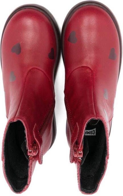 Camper Kids Duet Twins heart-print boots Red