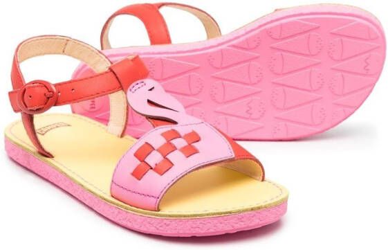 Camper Kids flamingo-detail sandals Red