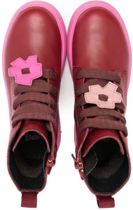Camper Kids flower-patch detail boots Red