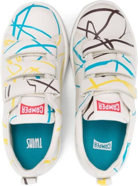 Camper Kids graphic-print leather sneakers White
