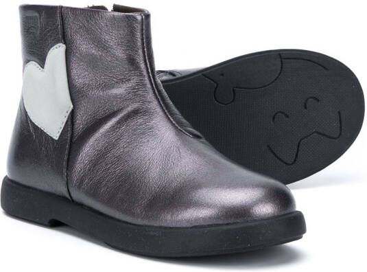 Camper Kids heart-patch ankle boots Grey