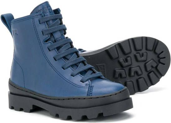 Camper Kids lace-up leather boots Blue