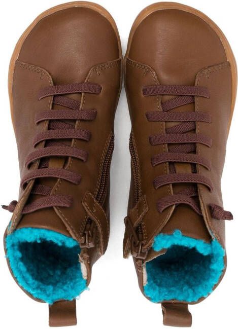 Camper Kids lace-up leather boots Brown
