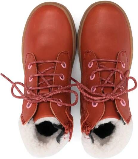 Camper Kids lace-up leather boots Red