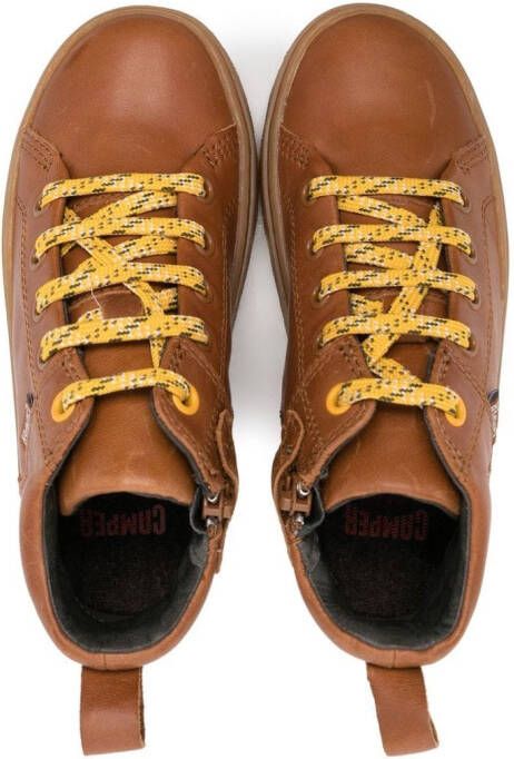 Camper Kids leather lace-up ankle boots Brown