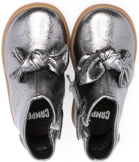 Camper Kids metallic leather boots Silver