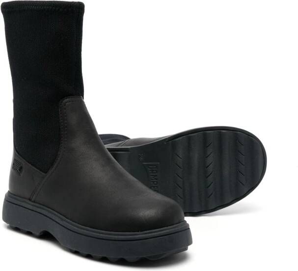 Camper Kids Norte round-toe leather boots Black
