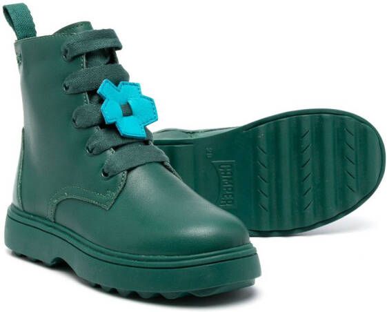 Camper Kids Norte Twins leather boots Green