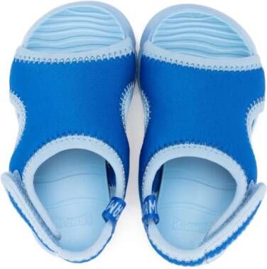 Camper Kids Oruga contrast-trim touch-strap sandals Blue