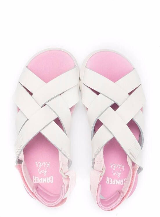 Camper Kids Oruga cross-strap sandals White