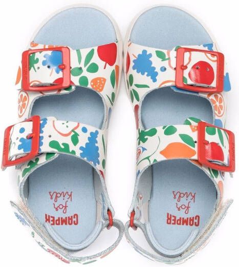 Camper Kids Oruga fruit-print sandals White