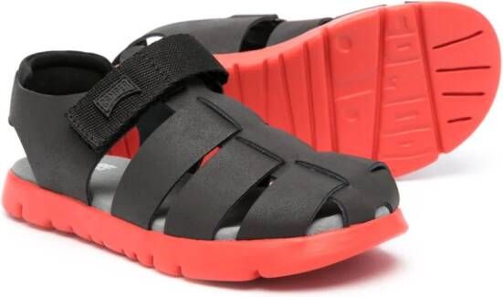 Camper Kids Oruga logo-appliqué cage sandals Black