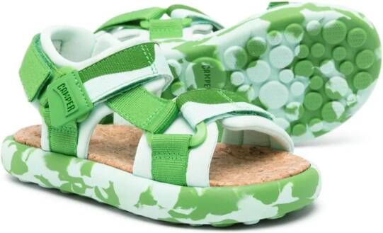Camper Kids Pelotas Flota camouflage-print sandals Green