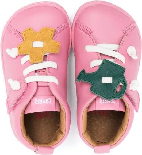 Camper Kids Peu Cami flower-appliqué sneakers Pink