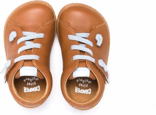 Camper Kids Peu lace-up leather sneakers Brown
