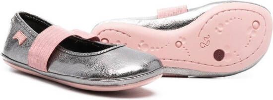 Camper Kids Right metallic ballerina shoes Silver