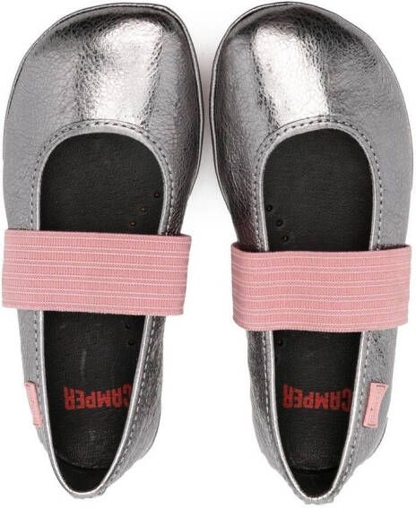 Camper Kids Right metallic ballerina shoes Silver