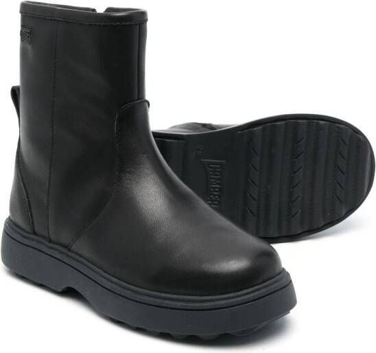 Camper Kids round-toe leather boots Black