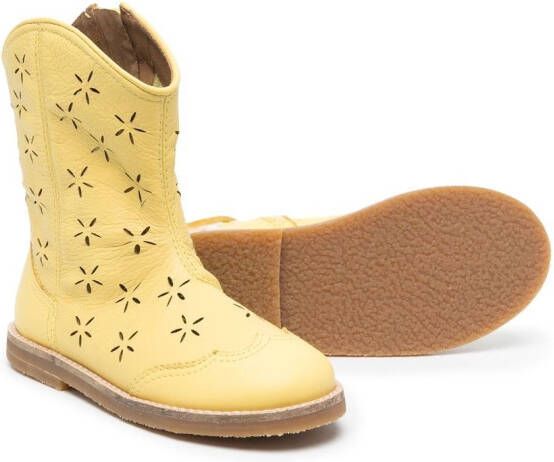 Camper Kids Savina perforated ankle boots Yellow
