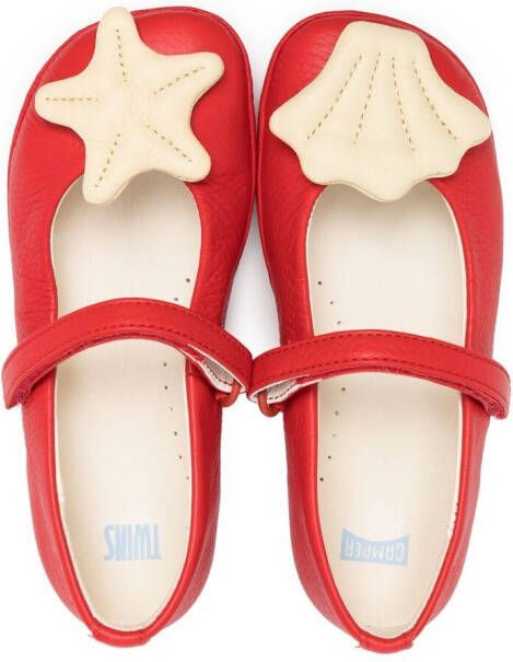Camper Kids starfish-detail ballerina shoes Red