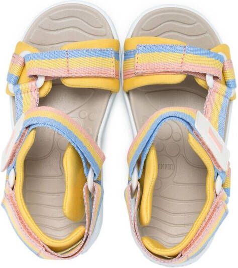 Camper Kids striped touch-strap sandals Yellow