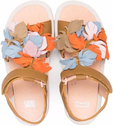 Camper Kids Twins appliqué-detail sandals Brown