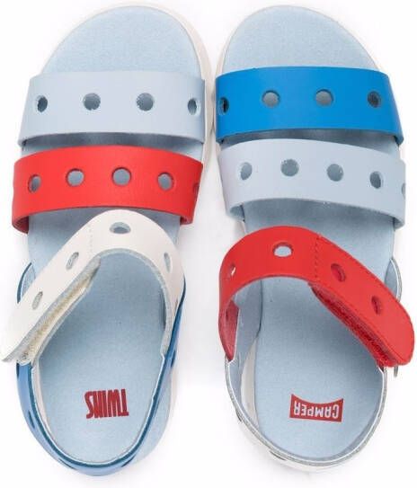 Camper Kids Twins colour-block touch-strap sandals Blue