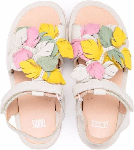 Camper Kids Twins floral open toe sandals White