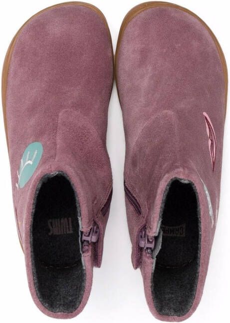 Camper Kids TWS embroidered ankle boots Pink