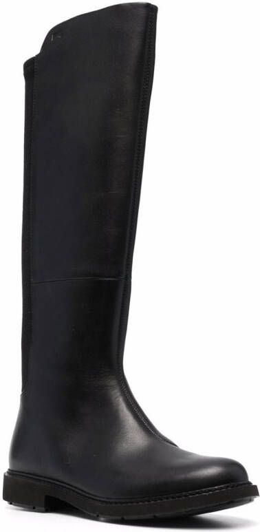 Camper knee-length panelled leather boots Black
