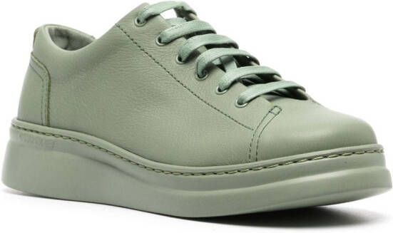 Camper lace-up leather sneakers Green