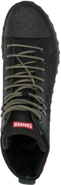 Camper logo-patch lace-up boots Black