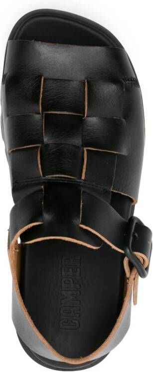 Camper Merco woven leather sandals Black
