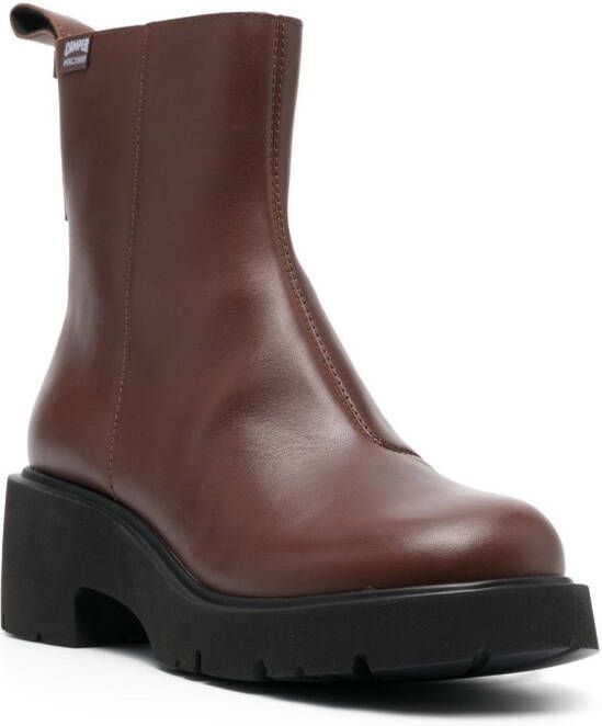 Camper Milah 60mm leather boots Brown